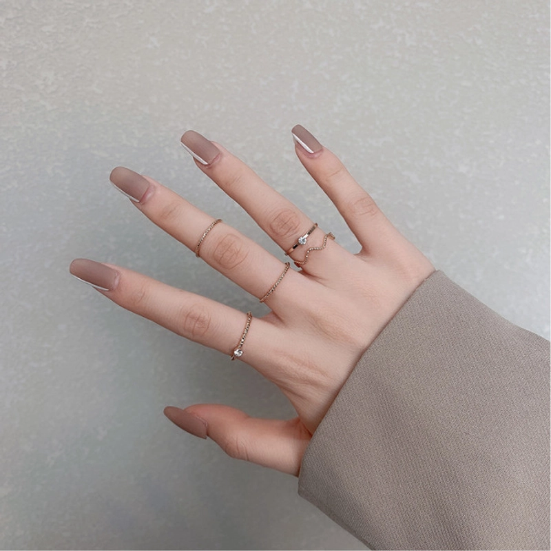 Product image KAHASIL Set 5pcs Cincin Titanium Wanita Anti Karat Luntur Aesthetic Aksesoris Fashion KH001 all variant GOLD